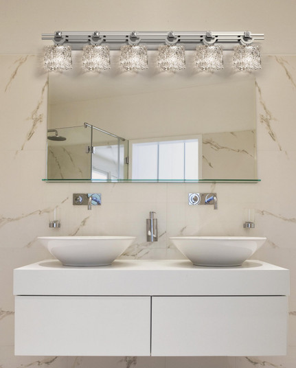 Veneto Luce Six Light Bath Bar in Brushed Nickel (102|GLA850630LACENCKL)