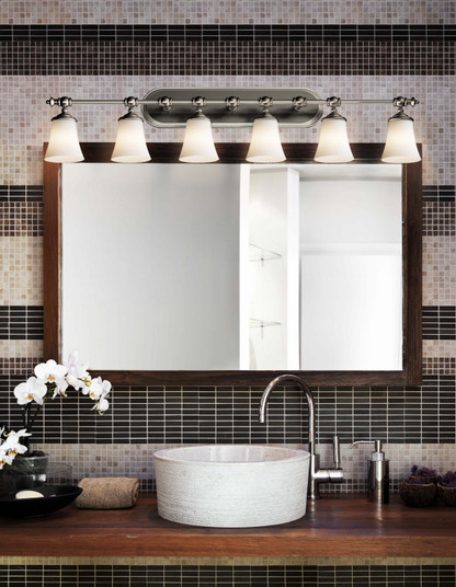 Fusion Six Light Bath Bar in Dark Bronze (102|FSN852620OPALDBRZ)