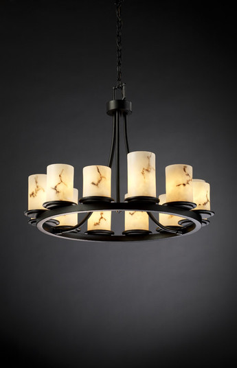 LumenAria LED Chandelier in Matte Black (102|FAL876810MBLKLED128400)