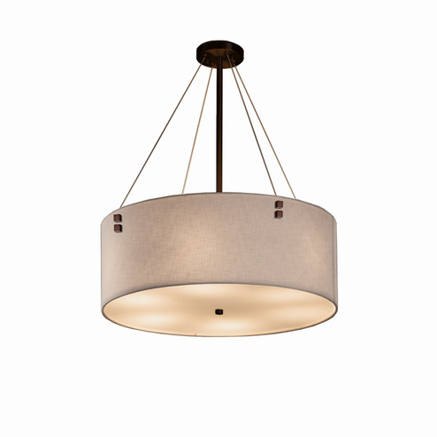 Textile Six Light Pendant in Brushed Nickel (102|FAB9532WHTENCKLF3)