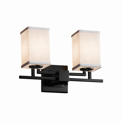 Textile Two Light Bath Bar in Dark Bronze (102|FAB870215WHTEDBRZ)