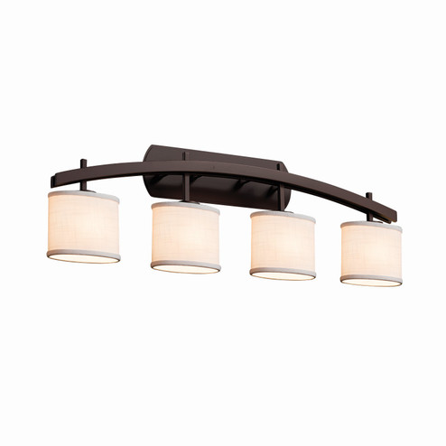 Textile Four Light Bath Bar in Dark Bronze (102|FAB859430WHTEDBRZ)