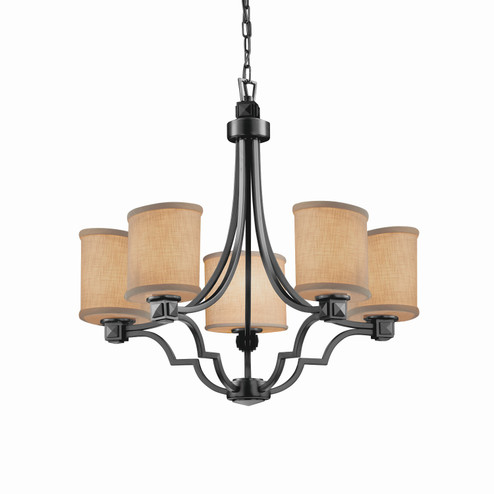 Textile Five Light Chandelier in Matte Black (102|FAB850030CREMMBLK)