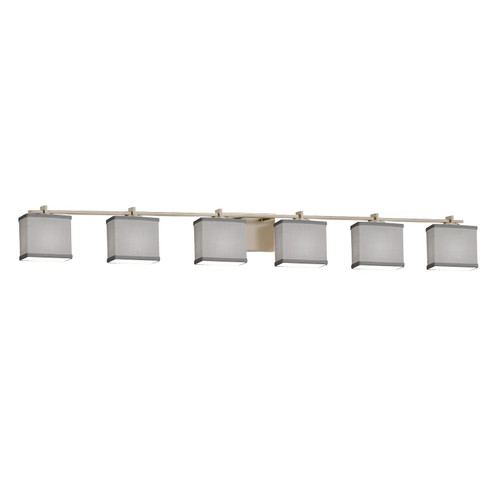Textile Six Light Bath Bar in Matte Black (102|FAB844610GRAYMBLK)
