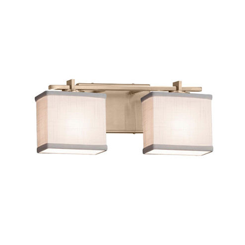 Textile Two Light Bath Bar in Dark Bronze (102|FAB844255GRAYDBRZ)