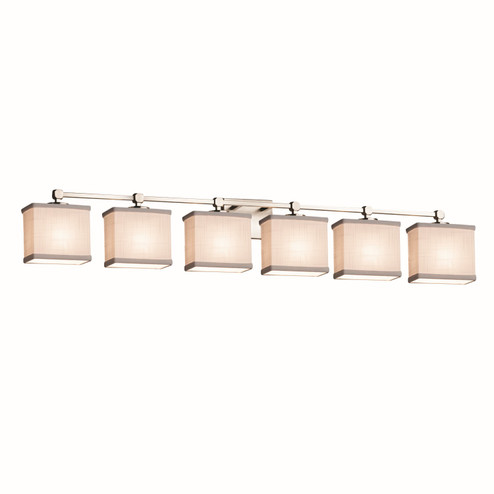 Textile Six Light Bath Bar in Dark Bronze (102|FAB842655WHTEDBRZ)