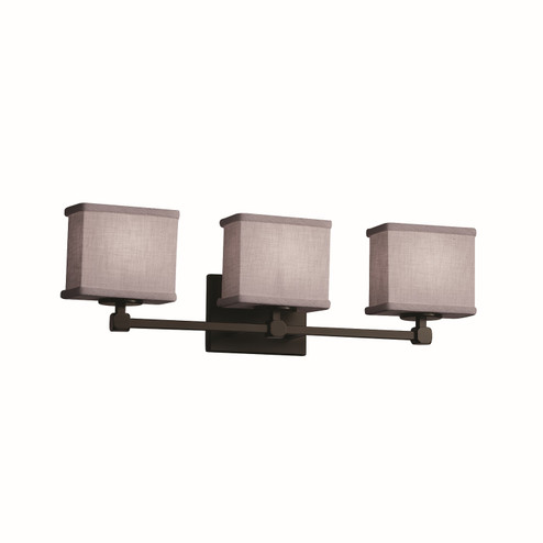 Textile Three Light Bath Bar in Dark Bronze (102|FAB842355GRAYDBRZ)