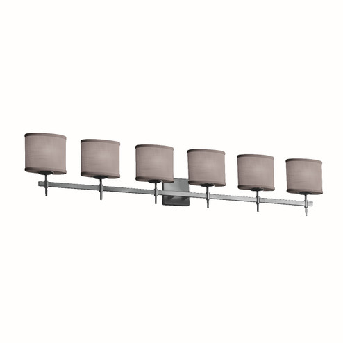 Textile Six Light Bath Bar in Matte Black (102|FAB841655GRAYMBLK)