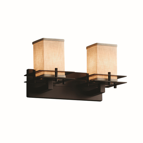 Textile Two Light Bath Bar in Dark Bronze (102|FAB817215CREMDBRZ)