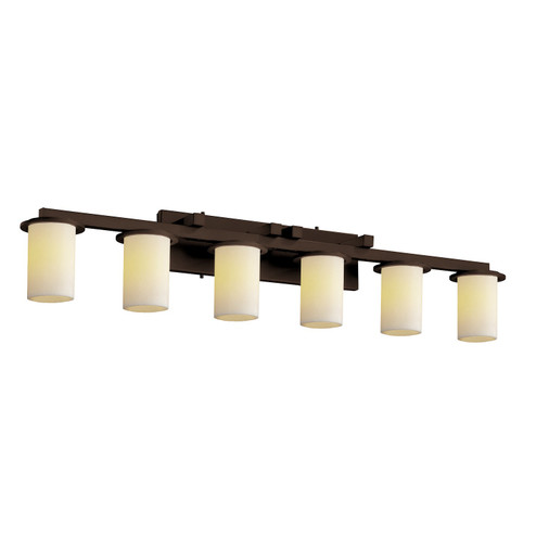 CandleAria Six Light Bath Bar in Dark Bronze (102|CNDL878610CREMDBRZ)