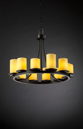 CandleAria 12 Light Chandelier in Dark Bronze (102|CNDL876810AMBRDBRZ)