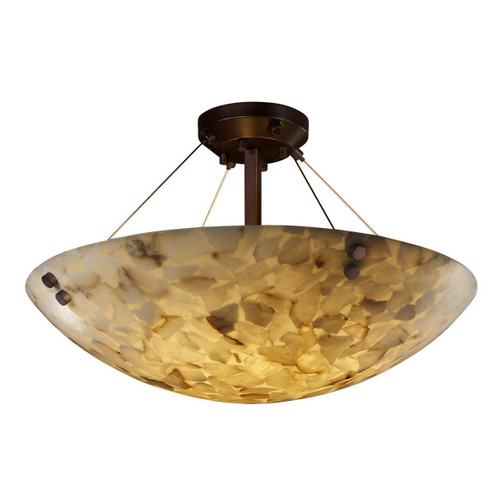 Alabaster Rocks Six Light Semi-Flush Mount in Dark Bronze (102|ALR965235DBRZF2)