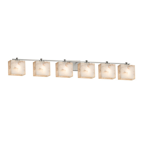 Alabaster Rocks Six Light Bath Bar in Brushed Nickel (102|ALR844655NCKL)