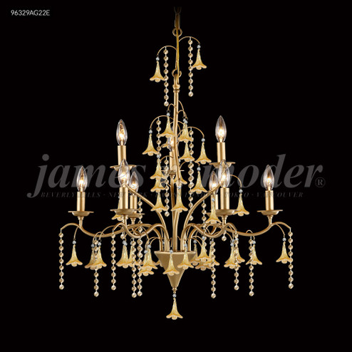 Murano Nine Light Chandelier in Aged Gold (64|96329AG22E)