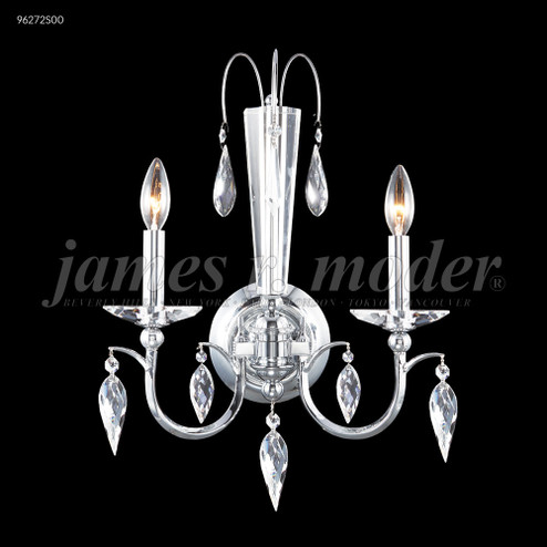 Sculptured Crystal Leaf Two Light Wall Sconce in Silver (64|96272S00)