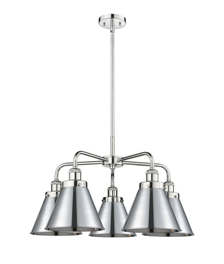 Ballston Urban Five Light Chandelier in Polished Nickel (405|9165CRPNM13PN)