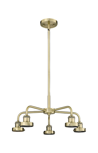 Ballston Urban Five Light Chandelier in Antique Brass (405|9165CRAB)