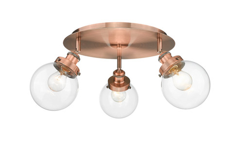 Ballston Urban Three Light Flush Mount in Antique Copper (405|9163CACG2026) Ballston Urban Three Light Flush Mount in Antique Copper (405|9163CACG2026)