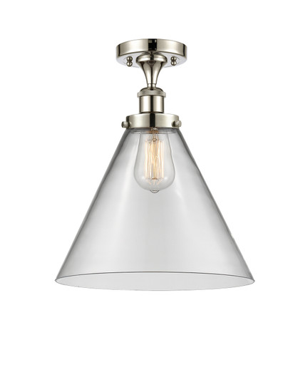Ballston Urban One Light Semi-Flush Mount in Polished Nickel (405|9161CPNG42L)