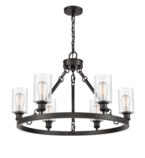 Ballston Six Light Chandelier in Matte Black (405|830BKG802)