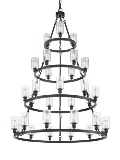 Ballston 30 Light Chandelier in Matte Black (405|820345BKG802)