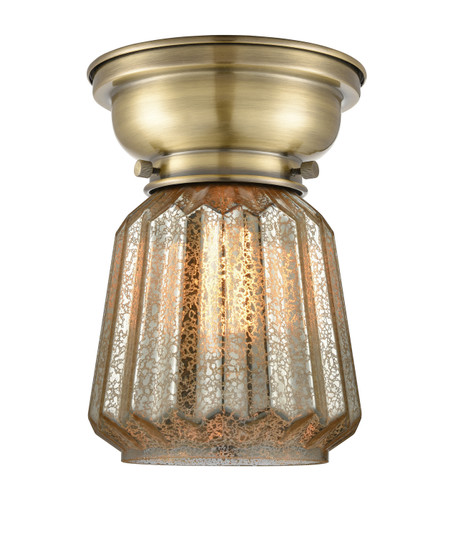 Franklin Restoration One Light Flush Mount in Antique Brass (405|6231FABG146)