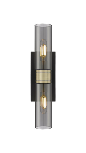 Downtown Urban Two Light Bath Vanity in Black Antique Brass (405|6172WBABG6178SM)