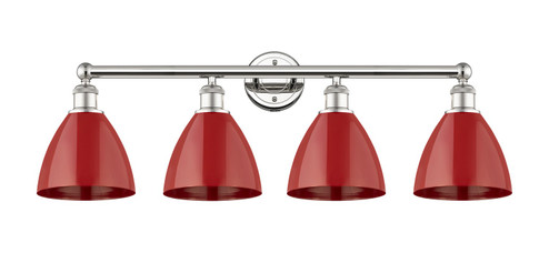 Edison Four Light Bath Vanity in Polished Nickel (405|6164WPNMBD75RD)