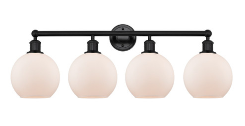 Edison Four Light Bath Vanity in Matte Black (405|6164WBKG1218)