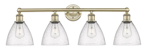 Edison Four Light Bath Vanity in Antique Brass (405|6164WABGBD754)