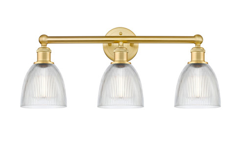 Edison Three Light Bath Vanity in Satin Gold (405|6163WSGG382)
