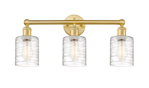 Edison Three Light Bath Vanity in Satin Gold (405|6163WSGG1113)