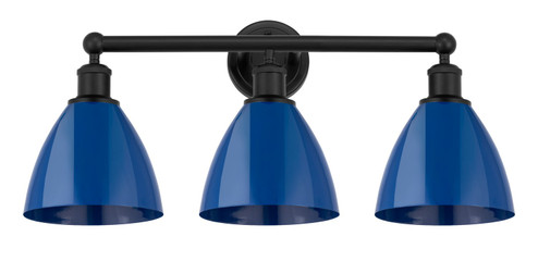 Edison Three Light Bath Vanity in Matte Black (405|6163WBKMBD75BL)