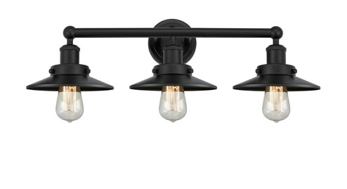 Edison Three Light Bath Vanity in Matte Black (405|6163WBKM6BK)