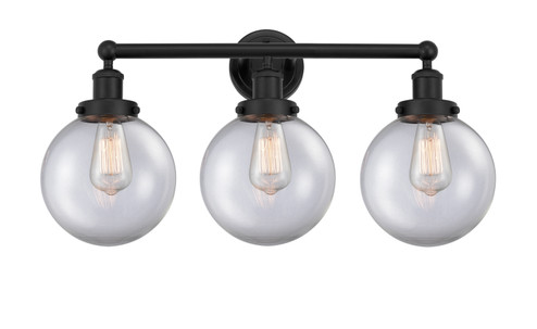 Edison Three Light Bath Vanity in Matte Black (405|6163WBKG2028)