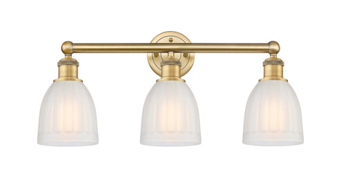 Edison Three Light Bath Vanity in Brushed Brass (405|6163WBBG441) Edison Three Light Bath Vanity in Brushed Brass (405|6163WBBG441)