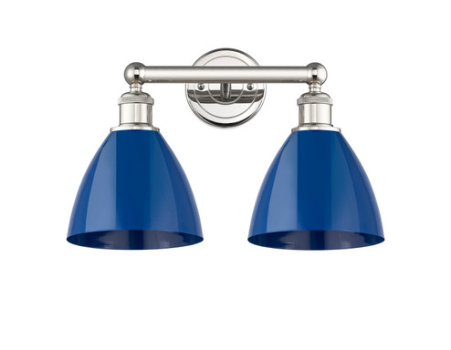 Edison Two Light Bath Vanity in Polished Nickel (405|6162WPNMBD75BL)