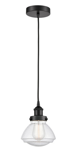 Edison One Light Mini Pendant in Matte Black (405|6161PHBKG324)