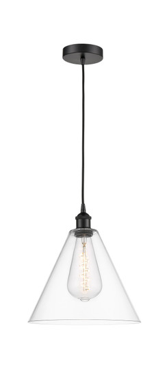 Edison One Light Mini Pendant in Matte Black (405|6161PBKGBC122)