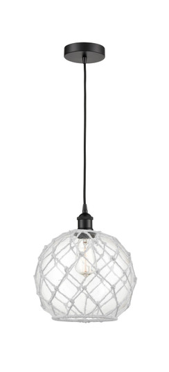 Edison One Light Mini Pendant in Matte Black (405|6161PBKG12210RW)