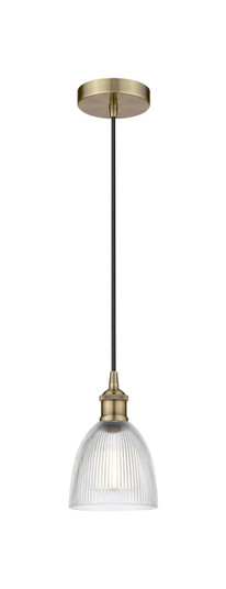 Edison One Light Mini Pendant in Antique Brass (405|6161PABG382)