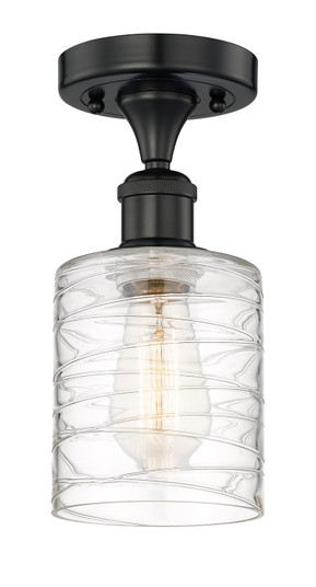 Edison One Light Semi-Flush Mount in Matte Black (405|6161FBKG1113) Edison One Light Semi-Flush Mount in Matte Black (405|6161FBKG1113)