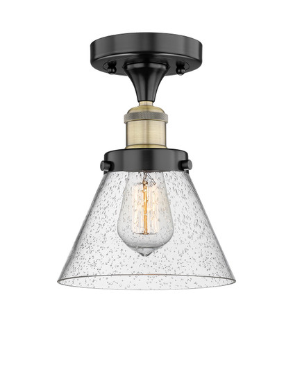 Edison One Light Semi-Flush Mount in Black Antique Brass (405|6161FBABG44)