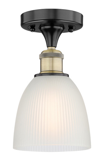 Edison One Light Flush Mount in Black Antique Brass (405|6161FBABG381) Edison One Light Flush Mount in Black Antique Brass (405|6161FBABG381)
