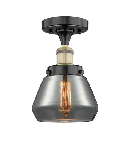 Edison One Light Semi-Flush Mount in Black Antique Brass (405|6161FBABG173)