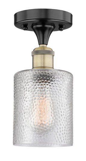 Edison One Light Semi-Flush Mount in Black Antique Brass (405|6161FBABG112) Edison One Light Semi-Flush Mount in Black Antique Brass (405|6161FBABG112)