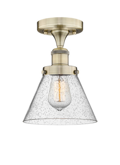 Edison One Light Semi-Flush Mount in Antique Brass (405|6161FABG44)