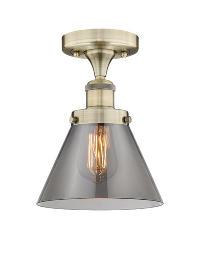 Edison One Light Semi-Flush Mount in Antique Brass (405|6161FABG43)