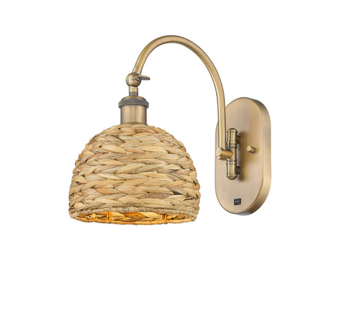 Downtown Urban One Light Wall Sconce in Brushed Brass (405|5181WBBRBD8NAT)