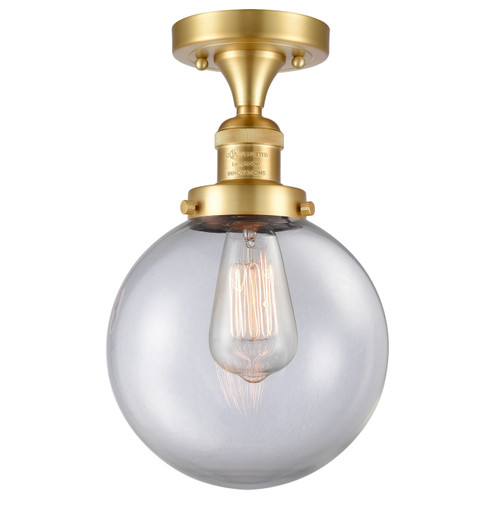 Franklin Restoration One Light Semi-Flush Mount in Satin Gold (405|5171CHSGG2028)